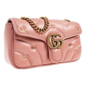 Gucci Marmont GG Embellished Pink Quilted Shoulder